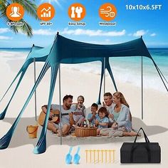 ad eBay - 5-8 People Shade Beach Tent Sun Shelter UPF50+ Sun Protection & Aluminum Poles - Buy Now, click the link (eBay)