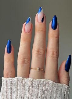 Ongles Baby Blue, Royal Blue Nails Designs, Nail Art Bleu, Royal Blue Nails, Baby Blue Nails, January Nails, Nagel Tips, Blue Nail Art, Smink Inspiration