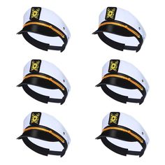 PRICES MAY VARY. Pack of 6 Sailor Hats: 6 pack of captain hats with gold embroidery badges on the front, the decoration and harmonious color are delicate enough for you to create a cool nautical party with your friends. Adjustable: Captain Hats Adult are adjustable to meet different head circumstance, you can adjust them to the comfortable tightness, proper size that fits for whole family. Classic Design: Nautical Captain Sailor Hat with an embroidered patch that adds a nautical flair to any out Sailor Hats, Rock Costume, Yacht Rock, Nautical Outfits, Hugh Hefner, Nautical Party, Sailor Hat, Hat For Men, Gold Embroidery