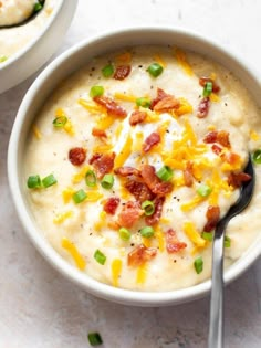 Baked Potato Soup Easy, Loaded Baked Potato Soup Recipe, Salt And Lavender, Easy Baked Potato, Baked Potato Soup Recipe, Soup Recipe Easy, Clean Eating Soup, Potato Soup Easy, Loaded Potato Soup