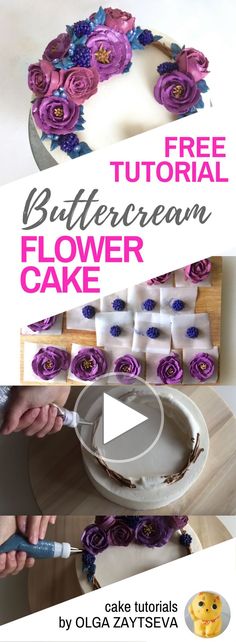 the video shows how to make a flower cake