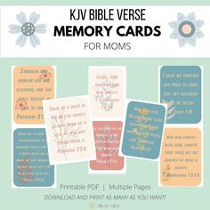 KJV Bible Verse Memory Cards for Moms | Christian Self-Care Printable | Boho Scripture Cards Boho Scripture, Cards For Moms, Memorize Scripture, Encouraging Scriptures, How To Be A Happy Person, Train Up A Child, Bible Study Group, Kjv Bible, Scripture Cards