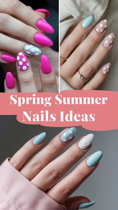 Freshen up your manicure with these playful and trendy spring-summer nail designs for 2025! 💅💖 Whether you love bold Barbie pink nails, soft pastel tones, or classic polka dots, this collection has the perfect mix of fun and elegance. These chic and modern nail ideas are great for any occasion, from brunch dates to summer vacations! Save this pin for your next nail appointment! 🌸✨ #SpringNails #SummerNailTrends2025