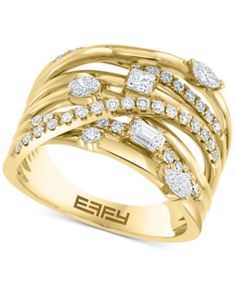 Effy Rings, Crossover Diamond Ring, Jewerly Ring, Crossover Ring, Wedding Rings Round, Pear Cut Diamond, Diamond Jewelry Designs, Wedding Anniversary Rings, Fashion Statements