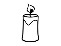 a black and white drawing of a candle