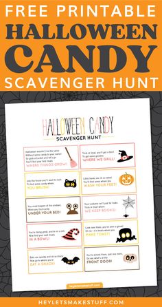 the free printable halloween candy scavenger hunt