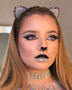 Beautiful Halloween Makeup, Cat Halloween Makeup, Cute Halloween Makeup, Halloween Makeup Diy, Carnival Makeup, Halloween Eye Makeup, Halloween Makeup Inspiration, Halloween Eyes, Pinterest Makeup