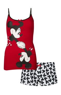 Primark - Ensemble caraco rouge Minnie Mickey Mouse Outfit, Minnie Mouse Outfits, Comfy Pjs, Adult Pajamas, Cami Set