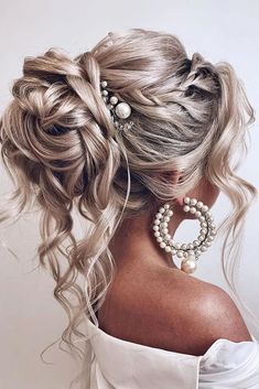 Long Hair And Short Hair, Hairstyles High, Beautiful Wedding Hairstyles, Wavy Updo, Wedding Hair Up, Pinterest Wedding, Bridal Hair Updo, Blonde Curls, Long Hair Wedding Styles