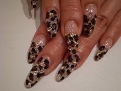 Leapord Print Nail, Printed Nails, Nails Heart, Queen Nails, Cheetah Nails, Girly Acrylic Nails, Leopard Nails, Kawaii Nails, Gem Nails