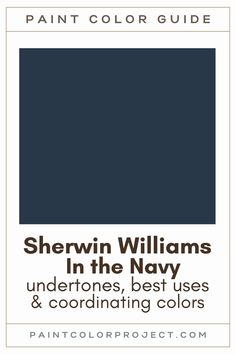 sheryln williams in the navy undertones, best uses and coordinating colors for painting