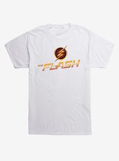 the flash logo on a white t - shirt