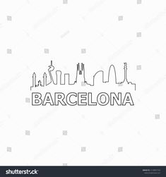 barcelona city skyline outline drawing on white background stock photo royalty and royalty illustration in adobe format