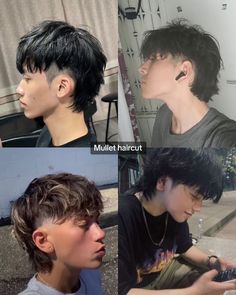 Masculine Updo, Mullet With Highlights, Asian Mullet Haircut Men, Jay Jo Haircut, Short Mullet Curly Hair, Long Mullet Men, Very Short Mullet, Mullet Boy, Asian Mullet