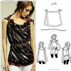 15 Tying Ways to Turn Scarf into Fashion Top Scarf Shirts, Convertible Clothing, Diy Maxi Dress, Scarf Shirt