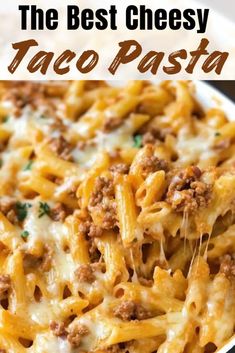 Cheesy Taco Pasta Crockpot, Cheesy Mexican Pasta, Cheesy Fajita Pasta, Taco Meat And Noodles, Easy Taco Pasta Bake, Chopmeat Recipes Easy, One Pot Cheesy Taco Pasta, Healthy Taco Pasta Recipes, Taco Meat Pasta Recipe