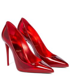 The red patent leather So Kate pumps from Christian Louboutin were made for confident dressers. Behold a pair most representative of the label, with red leather soles so iconic to the brand, they're trademarked. Consider this vertiginous style an essential installment for your capsule collection. | Christian Louboutin So Kate 100 patent leather pumps Christian Louboutin Kate 100, Louboutin Online, Christian Louboutin Kate, Louboutin So Kate, Dr Shoes, Christian Louboutin So Kate, Red Louboutin, Gucci Sneakers, So Kate