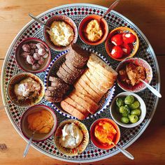 a platter filled with different types of food