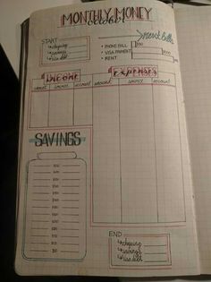 an open notebook with some writing on it and the words savings written in red ink