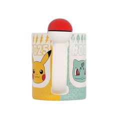 a pokemon bottle stopper with a red cap on it's head and an image of pikachu