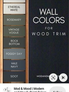 the wall colors for wood trim are shown in different shades and sizes, including gray