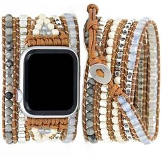 PRICES MAY VARY. 【 Compatible】5 wrap apple watch band bracelet 38mm/40mm/41mm for women and men, compatible with Apple Watch SE2(2022) /SE(2021), iWatch Series 9, Series 8, Series7, Series 6, Series 5, Series 4, Series 3, Series 2, Series 1, Sport, Hermes, Nike+, Edition, etc. 【 Two Sizes can be choose】Notice two sizes: S Size and M size . S size for 5.5-6.3inch(13.97-16cm) wrists , and M size for 6.3-7.2inch (16-18.29cm)wrists , please measure your wrist size before purchasing.Designed to wrap Boho Beaded Bracelets, Handmade Watch Strap, Wrist Accessories, Watch Band Bracelet, Handmade Watch, Beaded Wrap Bracelets, Beaded Wraps, Wearable Technology, Apple Watch Band