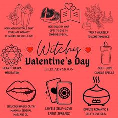 a valentine's day poster with the words witchy and other things on it