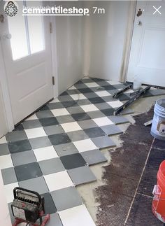 the floor is being painted and ready to be installed