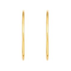 Complete your jewelry collection with a timeless staple that complements any look - these classic hoop earrings in 14K gold. Fashioned in 14K gold Each 30.0mm-wide hoop shines with a polished and continuous 1.0mm tube. These earrings secure with hinged backs. Small Hoop Yellow Gold Classic Earrings, Classic Small Hoop Earrings In Yellow Gold, Minimalist 14k Gold Hoop Earrings For Formal Events, Minimalist 14k Gold Hoop Earrings For Formal Occasions, Formal Minimalist 14k Gold Hoop Earrings, Classic Gold Hoop Earrings With Ear Wire, Formal Yellow Gold Hoop Earrings With Ear Wire, Jewelry Collection, Hoop Earrings