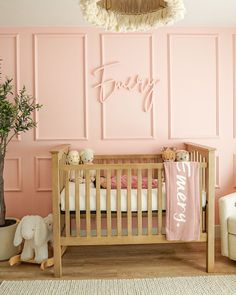 29+ Pink Nursery Ideas I'm Totally Obsessing Over Girl Nursery Accent Wall, Paint Colors Nursery, Nursery Ideas Pink, Pink Nurseries, Pink Nursery Ideas, Modern Nursery Ideas, Pink Girl Nursery