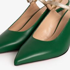 Materials Upper: LeatherLining: LeatherSole: Leather MEASUREMENTS Heel Height:2.5” Ethereal Essence: The Linea Green Leather Women Slingback Shoe Exquisite Craftsmanship: The Linea Green Leather Women Slingback Shoe is meticulously handcrafted from 100% calf leather, reflecting superior craftsmanship and attention to detail. Each pair is skillfully crafted by artisans, ensuring exceptional quality and durability. The use of premium materials guarantees a luxurious feel and long-lasting wear. Sup Ethereal Essence, Slingback Shoes, Leather Bag Women, Flat Boots, Sneaker Heels, Leather Belts, Green Leather, Casual Boots, Shoe Brands