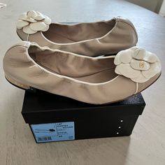 Gorgeous Two Color Combination (Beige And White) Ballet Flats. Timeless, Super Comfortable Soft Lambskin Leather Camellia Flats. Gold Tone Heel With Chanel Logo. Cc At Camellia Flower. Original Box. No Dust Bag In Very Good Preowned Condition With Minimal Signs Of Wear To Upper And Insole. Signs Of Wear To Soles. Gently Worn Only A Couple Of Times. Minimal Scuffs, If Any. I’m Unable To See Any Scuffs. Eu 38 Final Sale No Returns White Ballet Flats, Chanel Camellia, Camellia Flower, Chanel Logo, Flat Color, Ballerina Flats, Chanel Shoes, Color Combination, Lambskin Leather