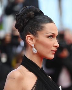 Bella Hadid Hair, High Updo, Nappy Hair, Sleek Updo, Braided Bun Hairstyles, Ball Hairstyles, Cannes France, Hoco Hair, Formal Hairstyles