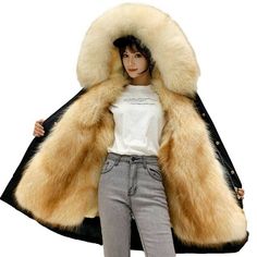 Women Faux Big Fox Fur Collar Fur Lined Snow Parkas Winter Hooded Warm Outwear L Item description Brand Unbranded Size S-3XL Size Type Regular Style Parka Closure Zip Country/Region of Manufacture China Department Women Features Bodywarmer Fit Regular Garment Care Dry Clean Only MPN Does not apply Occasion Casual Outer Shell Material Polyester,Faux Fur Pattern Solid Season Winter Sleeve Length Long Sleeve Theme Outdoor Trim Material Faux Fur Type Coat Year of Manufacture 2020-2029   Shipment Pay Thick Hooded Parka For Fall, Hooded Fluffy Parka For Cold Weather, Casual Winter Parka With Faux Fur Lining, Hooded Faux Fur Fall Parka, Hooded Faux Fur Parka For Fall, Fluffy Hooded Fall Parka, Casual Hooded Fluffy Fur Coat, Winter Parka With Detachable Hood And Faux Fur, Casual Hooded Winter Fur Coat