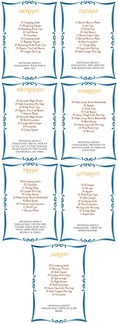 the wedding program is shown in blue and white with gold trimmings on it