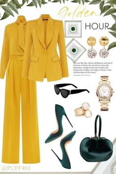 Luncheon Outfits For Women, Expensive Colors, Ysl Aesthetic, Chopard Earrings, Elegance Fashion, Aesthetic Accessories, Monochromatic Fashion, Business Attire Women