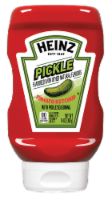 heinz's pickle juice is shown on a white background