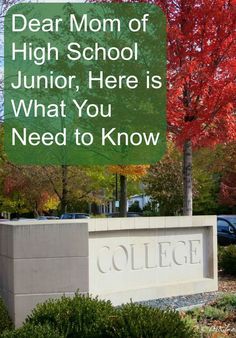 a sign that says dear mom of high school junior here is what you need to know