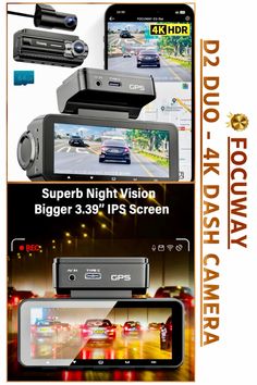 the brochure features an image of a car and its dashboard camera, with text below it