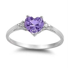 1.3CT Amethyst Ring size 7. Thank you for shopping our store. Have a wonderful day. Heart Wedding Rings, Romantic Rings, Heart Gemstone, Silver Jewelry Fashion, Jewelry Wedding, Size 10 Rings, Girls Jewelry, Sterling Silver Heart, Heart Design