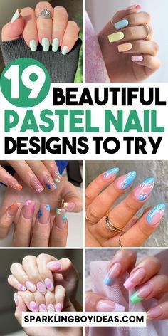 Ombre And Glitter Nails, Simple Pastel Nails, Pastel Gel Nails, Easter Pastel Nails, Pastel French Nails, Pastel French Tip Nails, Cute Pastel Nails, Pastel French Tip, Spring Pastel Nails