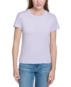 in stock Trendy Lavender Short Sleeve T-shirt, Lavender Crew Neck Basic Top, Basic Lavender Crew Neck Top, Lavender Cotton Short Sleeve Top, Lavender Casual Crew Neck Top, Basic Lavender Cotton Top, Casual Lavender Crew Neck Top, Casual Lavender Short Sleeve Top, Lavender Relaxed Fit Crew Neck Top