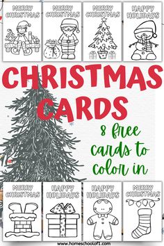 christmas cards and free coloring pages to color in