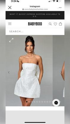 an image of a woman in a white dress on the app store page, which is showing