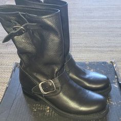 Brand New. Too Small For Me Unfortunately Extended Calf Boots, Frye Boots Women, Frye Veronica Short, Suede Combat Boots, Distressed Leather Boots, Black Leather Boots Women, Black Leather Combat Boots, Black Moto Boots, Frye Veronica