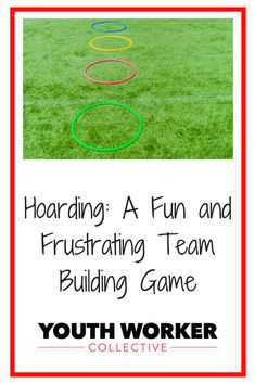 a field with three circles and the words hoarding a fun and frisbee team building game