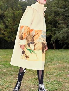 Fine Art Collection Van Gogh oil painting inspired print beige loosing fit winter coat · PurpleFishBowl · Online Store Powered by Storenvy Blue Vans, Painted Clothes, Clothes Collection, Textile Prints, Van Gogh, Wearable Art, Winter Coat, High Waisted Skirt, Length Sleeve