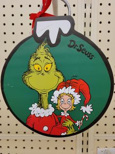 there is a sign that says, dr seuss and the grinch on it