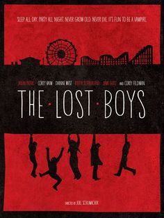 the lost boys movie poster with silhouettes