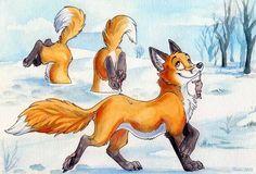 an image of three foxes in the snow with words above them that read, i am not sure what they are